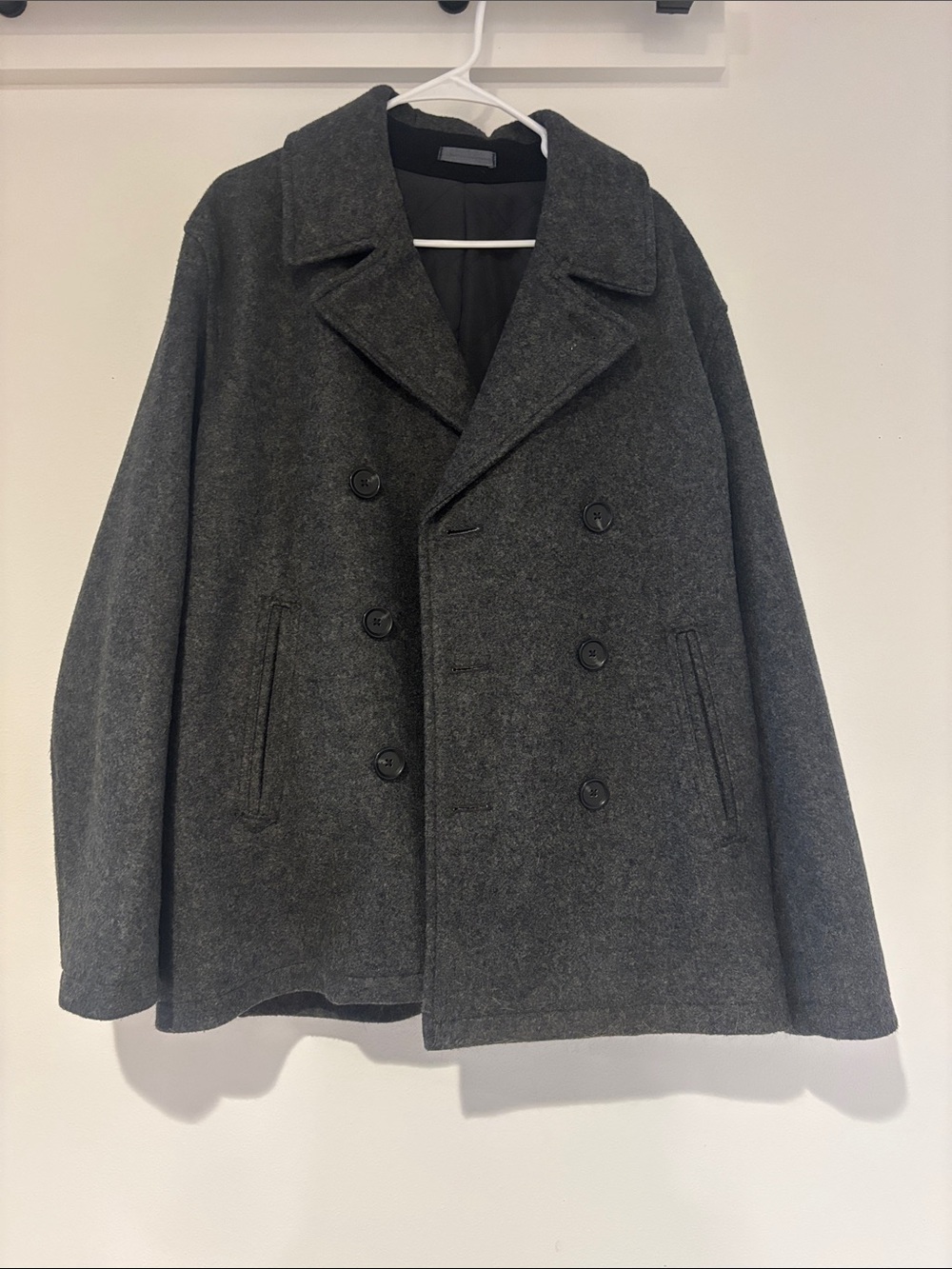 Old Navy Men's Double-Breasted Pea Coat - Dark Gray